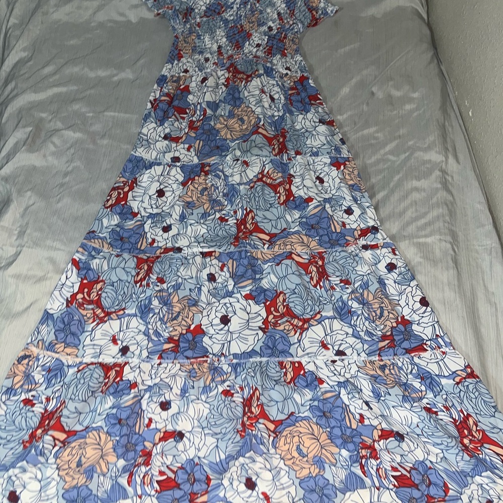 Jessica Simpson Blue and Red Textured Dress